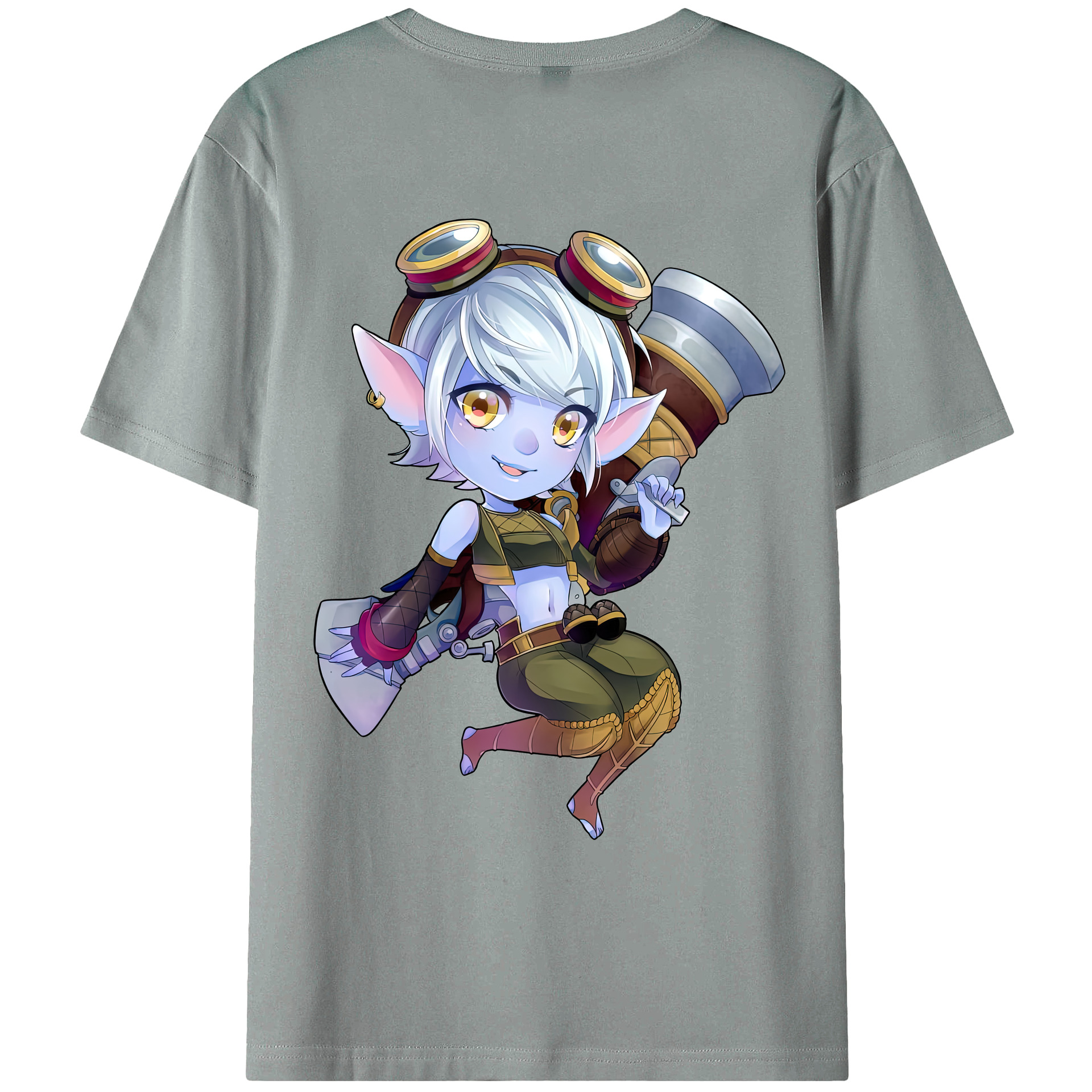 （画像用） リーグ・オブ・レジェンド League of Legends LOL 綿100％ メンズ半袖Tシャツ（バックプリント） 通気性